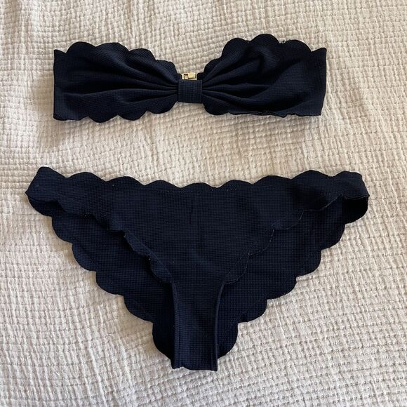 MARYSIA Antibes Scalloped Seersucker Bikini Bottom Women Large Reversible $159 - Picture 7 of 7